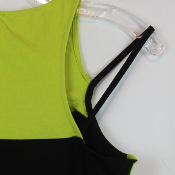 H&M Kangol Black Neon Green Stretchy Sleeveless Dress - Picture 7 of 11